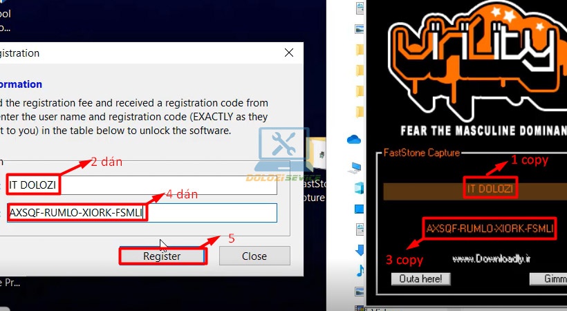 Copy và dán Code để Register FastStone Capture 2021