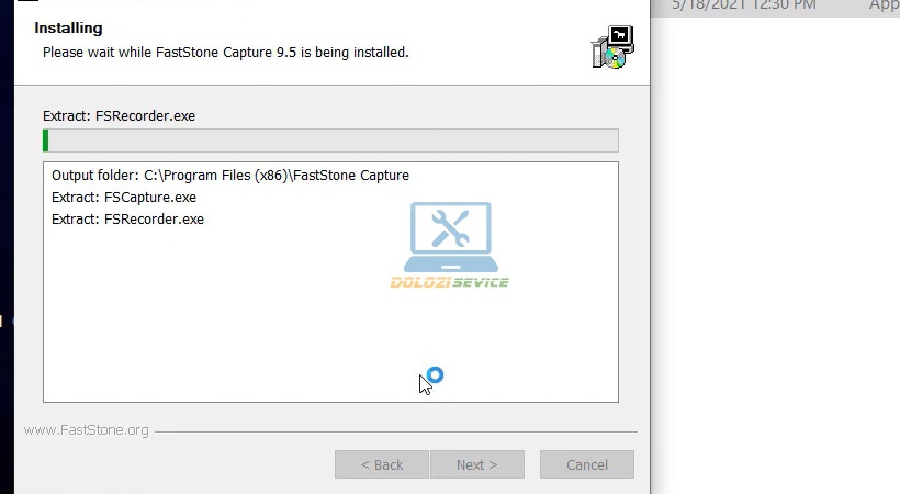 Chờ phần mềm FastStone Capture 2021 cài đặt