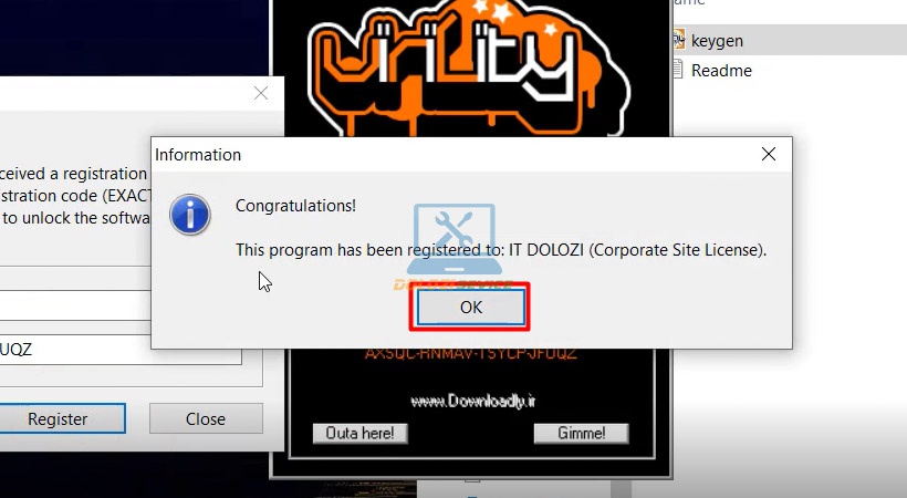 Nhấn OK để hoàn tất kích hoạt