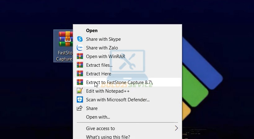 Giải nén file cài đặt FastStone Capture 8