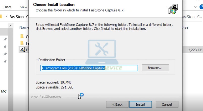 Chọn đường dẫn cài đặt FastStone Capture 8