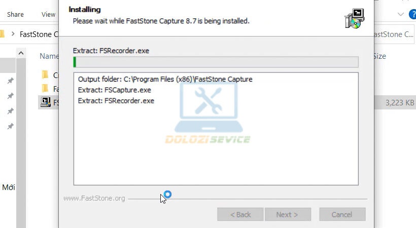 Chờ đợi cài đặt FastStone Capture 8
