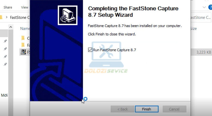 Hoàn tất cài đặt FastStone Capture 8