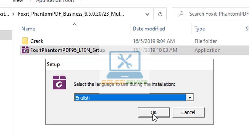 Chọn ngôn ngữ cài đặt Foxit PhantomPDF Business 9
