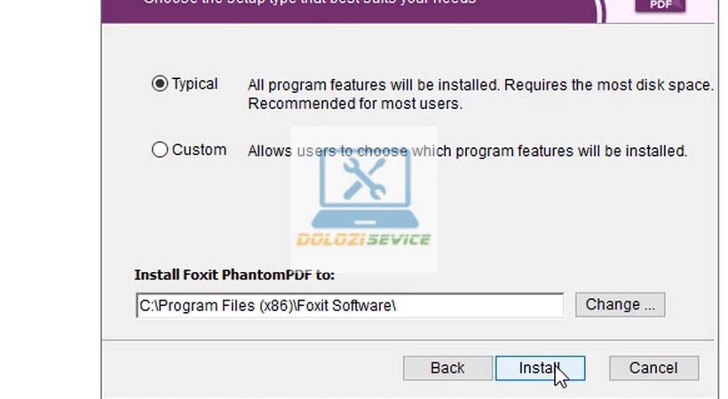 Chọn thư mục cài đặt Foxit PhantomPDF Business 9