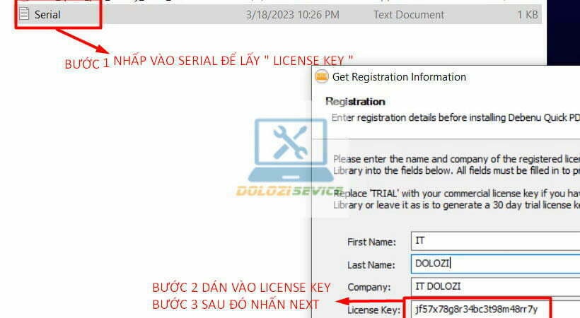 Chọn các bước theo hình