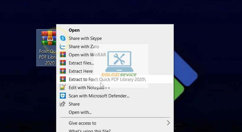 Giải nén phần mềm Foxit Quick PDF Library 2020