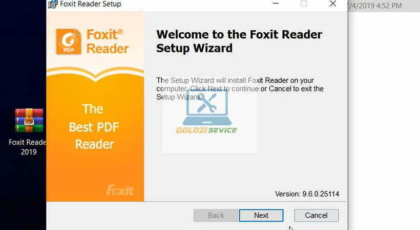 Nhấn Next Foxit Reader 2019