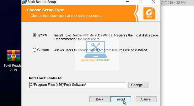 Chọn Install Foxit Reader 2019