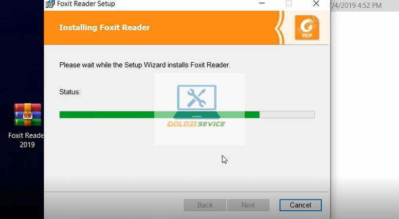 Chờ cài đặt Foxit Reader 2019
