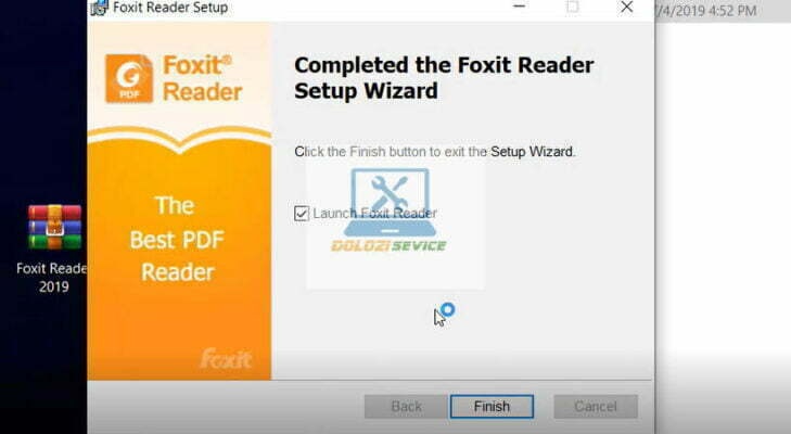 Chọn Finish Foxit Reader 2019