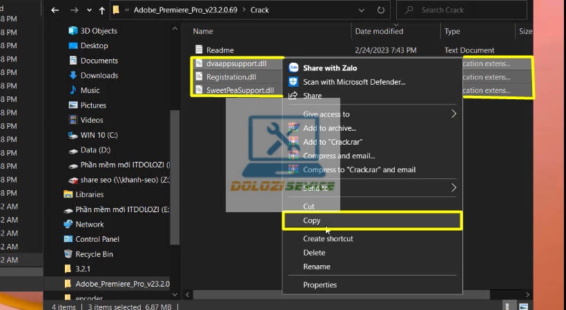 Copy file kích hoạt