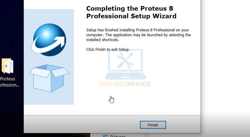 Chọn Finish để hoàn tất cài đặt Proteus Professional 2019