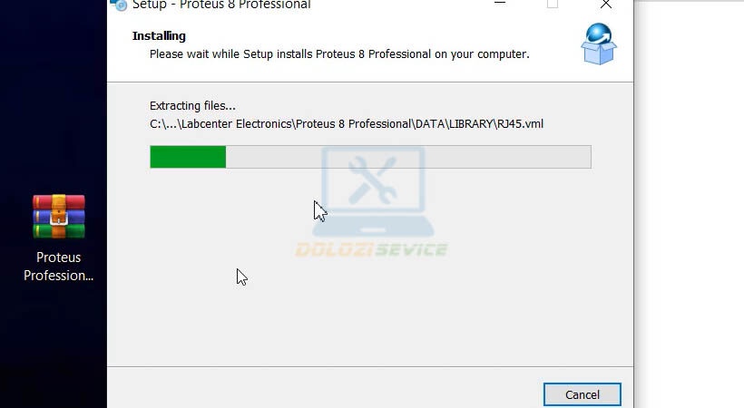 Chờ phần mềm Proteus Professional 2020 hoàn tất cài đặt