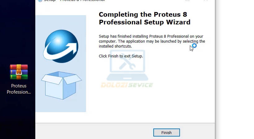 Chọn Finish hoàn tất cài đặt Proteus Professional 2021