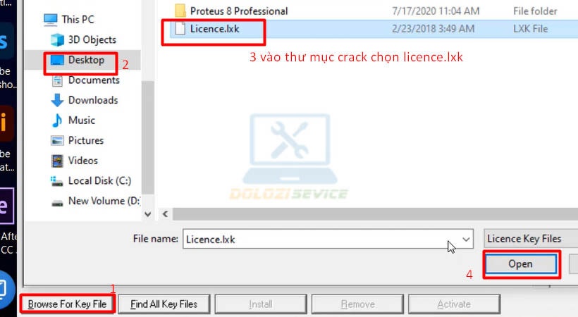 Truy cập thư mục kích hoạt Proteus Professional 8 SP3 và làm theo hướng dẫn