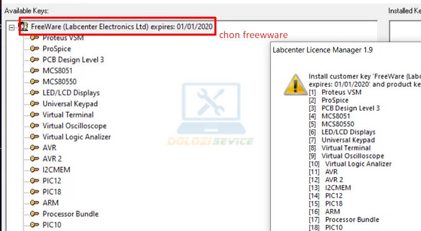 Chọn FreeWare để kích hoạt Proteus Professional 8 SP3