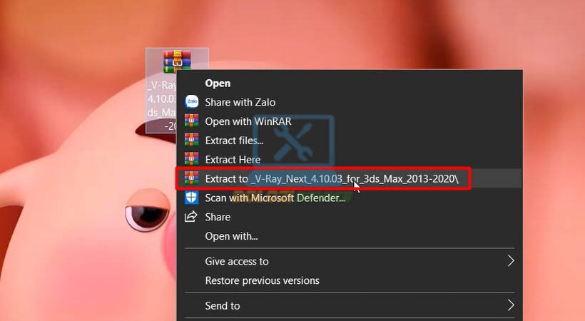 Giải nén phần mềm Vray for 3ds Max 2013