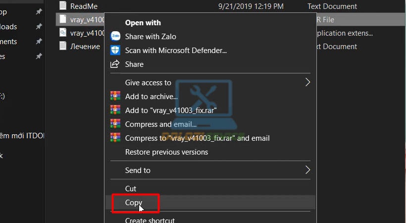 Copy file kích hoạt