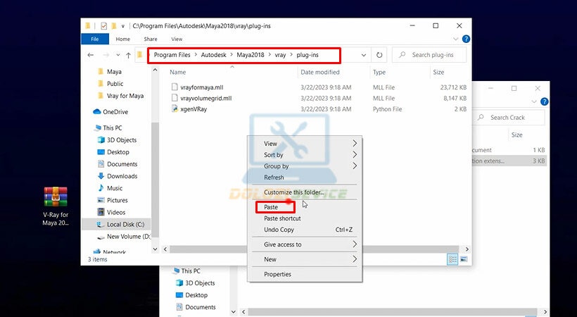 Mở thư mục theo đường dẫn và Paste file vừa Copy vào.