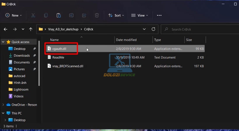 Sao chép file cgauth.dll