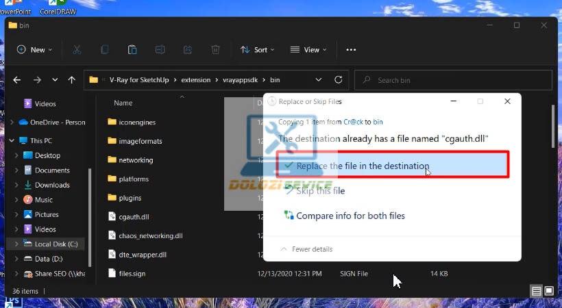 Chọn như hình Vray for Sketchup 2020