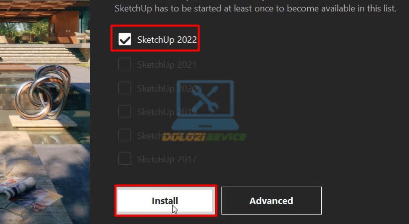 Chọn Install