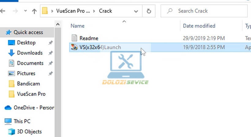 Sao chép file kích hoạt VueScan Pro 2019