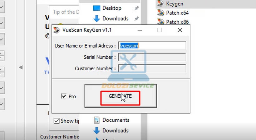 Chọn Generate