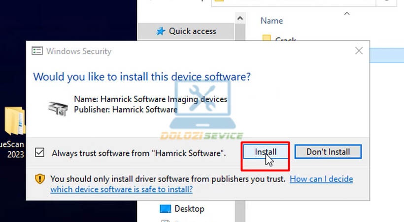Chọn Install