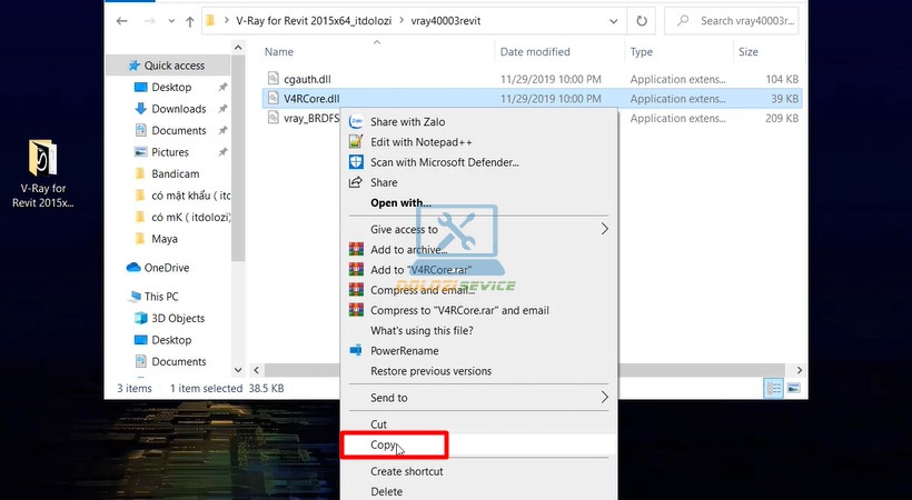 Copy file V4RCore.dll