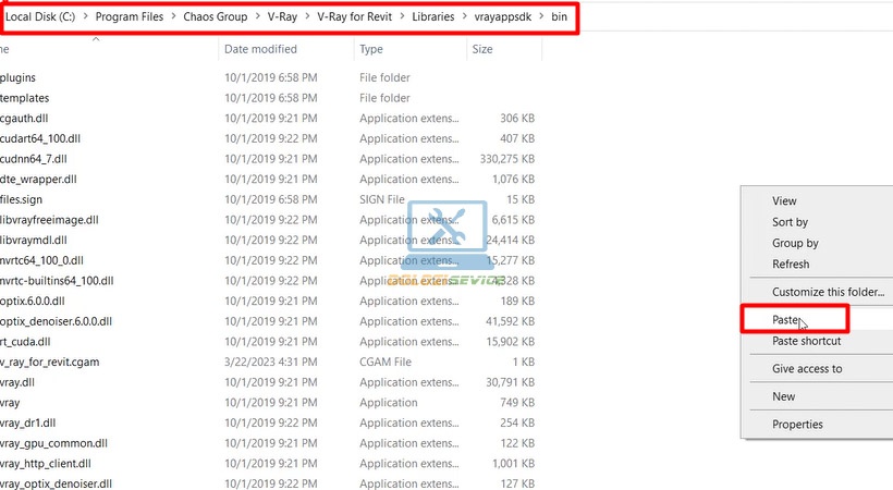 Dán file cgauth.dll vào thư mục bin