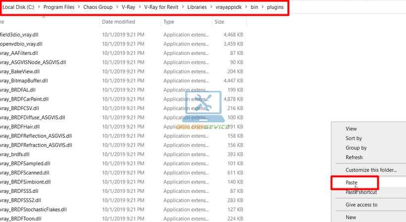 Dán file vray_BRDFScanned.dll vào thư mục plugins