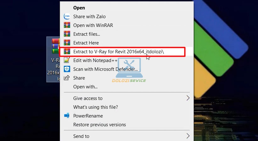 Giải nén Vray for Revit 2016