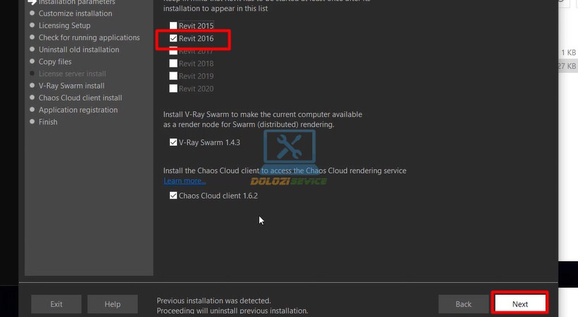 Chọn Revit 2016 Vray for Revit