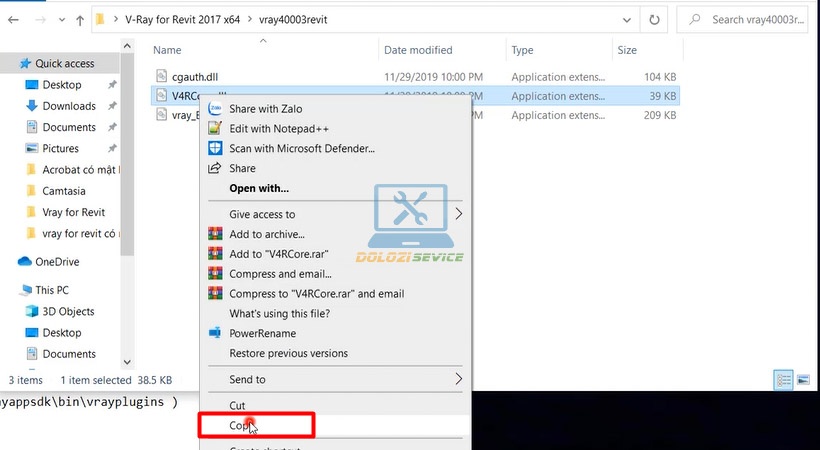 Copy tệp V4RCore