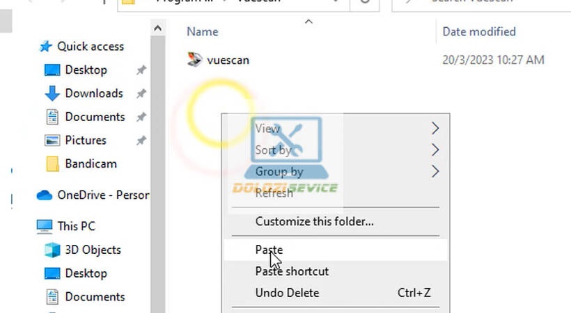 Dán file kích hoạt VueScan Pro 2018 vào thư mục cài đặt Dán file kích hoạt VueScan Pro 2018 vào thư mục cài đặt
