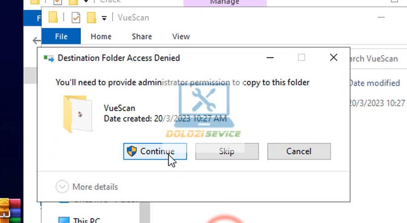 Chạy file kích hoạt VueScan Pro 2018 với quyền admin Chạy file kích hoạt VueScan Pro 2018 với quyền admin