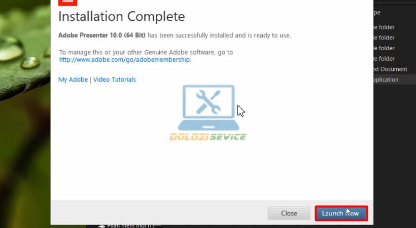 Hoàn tất cài đặt Adobe Presenter 10