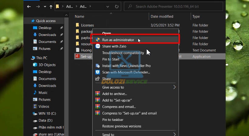 Chạy file Setup Adobe Presenter 10