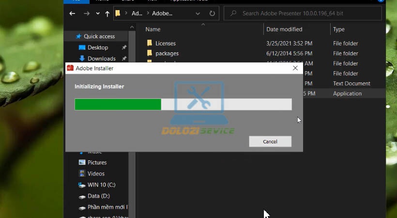 Chờ cài đặt Adobe Presenter 10