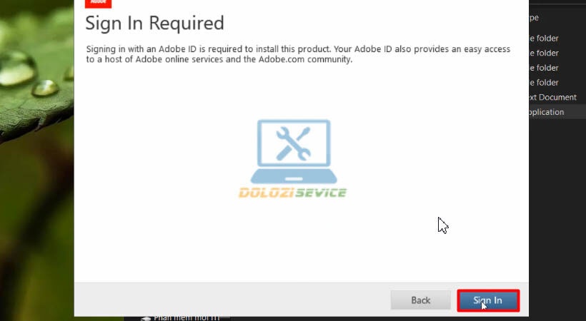Chọn Sign In Adobe Presenter 10