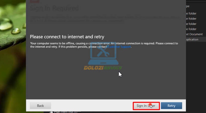 Chọn Sign In Later Adobe Presenter 10
