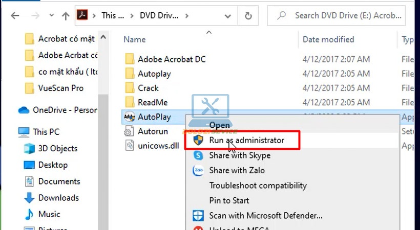 Chạy file AutoPlay