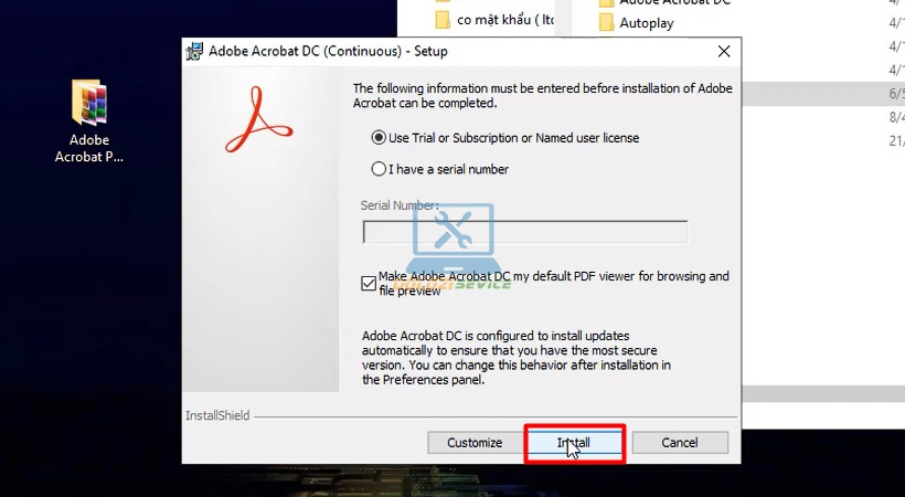 Chọn Install để xác nhận