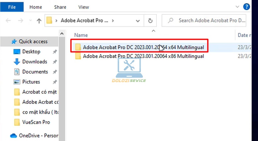 Chọn thư mục x64