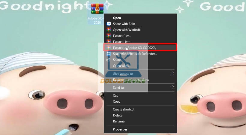 Giải nén Adobe XD 2020