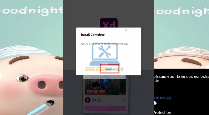 Cài đặt Adobe XD 2022 hoàn tất