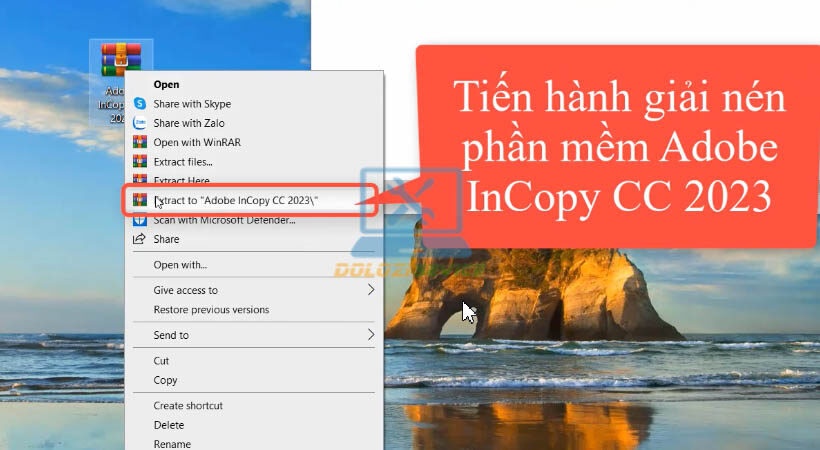 Giải nén file Incopy 2023