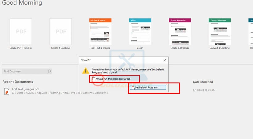 Mở phần mềm Nitro Pro Enterprise 13 sau đó chọn như hình